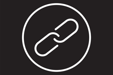 Glyph link icon. Flat style link icon in line art.