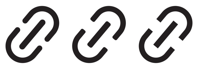 Web link icon, attach link chain icon . internet url icon symbol . connection, attachment, connect, hyperlink icons button.