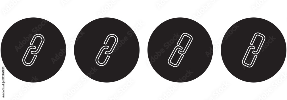 Poster link icon thin line illustration set. thin stock style link icon set with background.