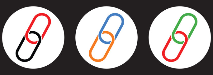 Internet URL or webpage url link icons set. Chain thick line icon, outline vector sign, linear simple pictogram isolated on white background. Web link symbol, logo, Connection, Reference.