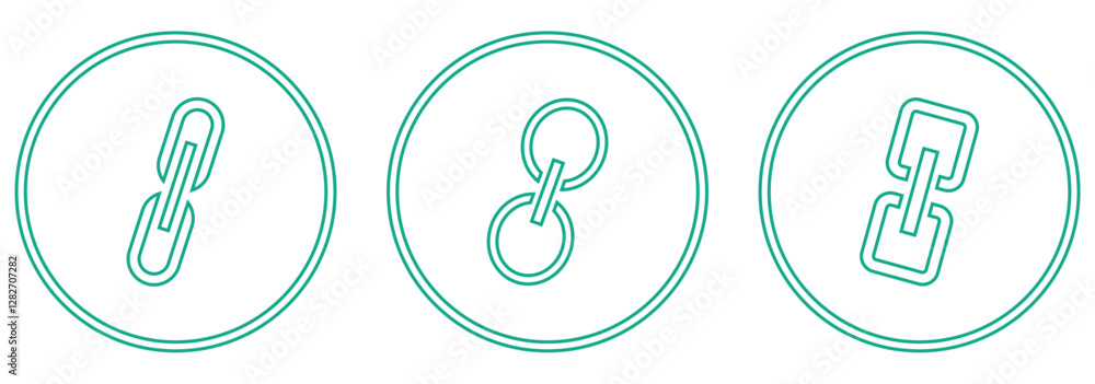 Poster link icon thin line illustration set. thin stock style link icon set with background.