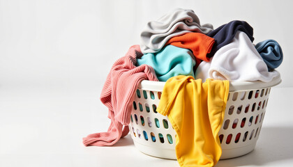Laundry Basket with Colorful Clothes &ndash; For Cleaning Tips and Home Organization Blogs