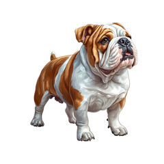 Obraz premium Adorable Brown and White English Bulldog Puppy Standing