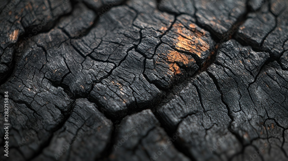 Poster close up view of cracked wood texture showing old tree. for patterns background