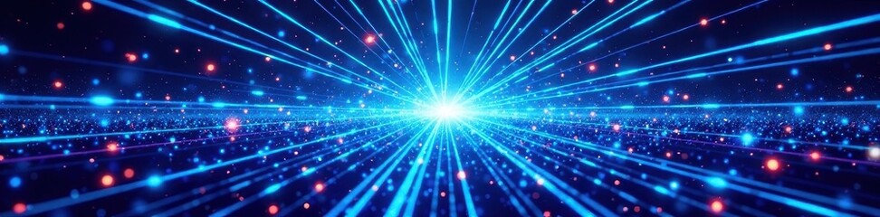 Retro blue light rays burst, halftone pattern, pop art style background, pattern, design