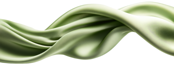 Elegant Green Fluid Waves Flowing Organic Abstract Movement Background isolated on transparent background