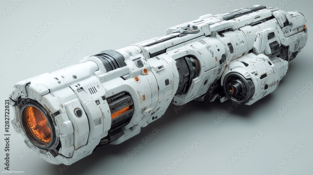 Poster futuristic 3d model of a high-tech spacecraft component
