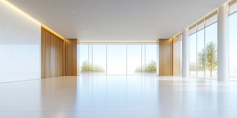 Obraz premium Extremely simple and light golden architectural interior space