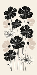 Fototapeta premium Minimalist black and white art abstract background wallpaper
