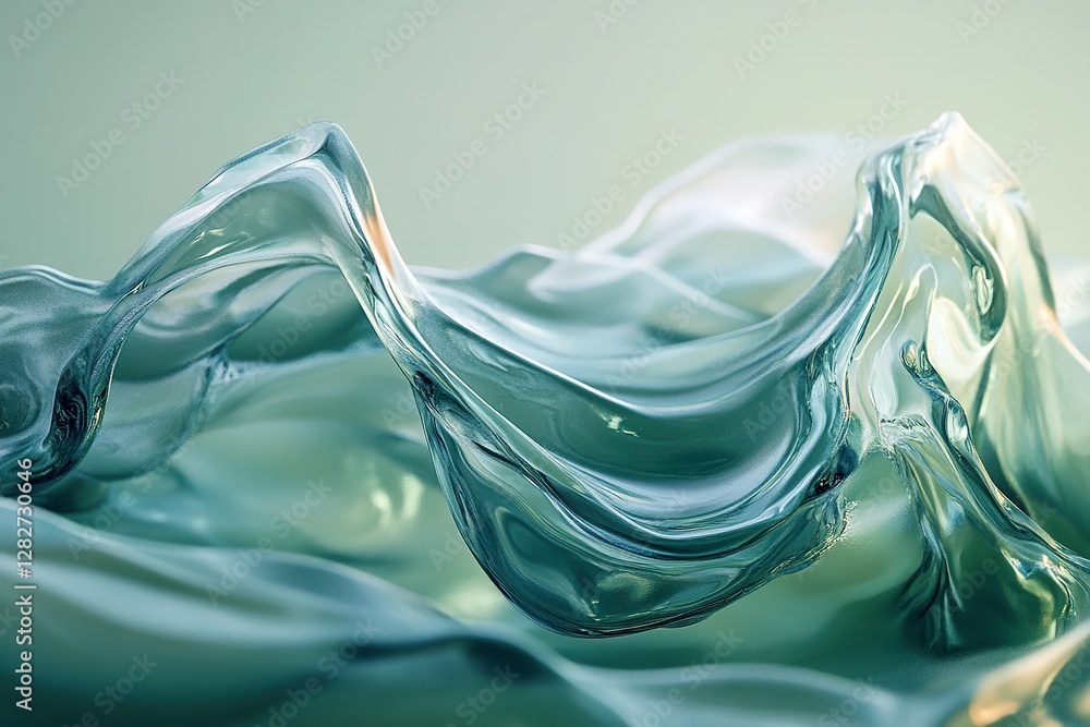 Aufkleber flowing translucent form creates an ethereal and fluid abstract design