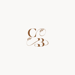 bold and hairline monogram wedding monogram logo initial CB elegant curve organic letter