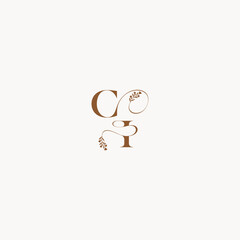 bold and hairline monogram wedding monogram logo initial CI elegant curve organic letter