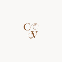 bold and hairline monogram wedding monogram logo initial CV elegant curve organic letter
