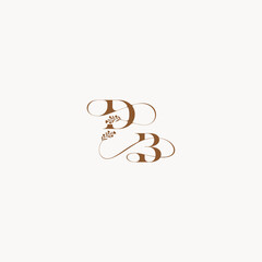bold and hairline monogram wedding monogram logo initial DB elegant curve organic letter