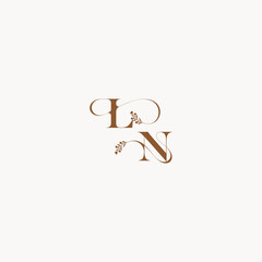 bold and hairline monogram wedding monogram logo initial LN elegant curve organic letter