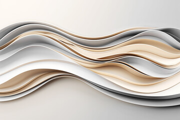 Obraz premium Abstract Flowing Paper Waves in Neutral Tones
