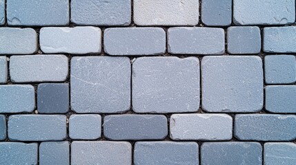 Gray Cobblestone Paving Pattern with Various Shaded Stones for Outdoor Walkways and Patios