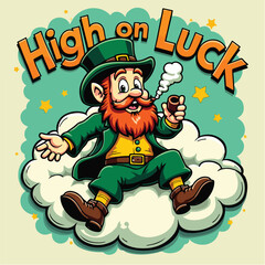 Fototapeta premium St. Patrick’s Day Party Invitation Card, Leprechaun Character Illustration for Website or Banner.