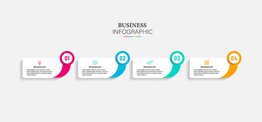 infographics design template with icons and 4 options or steps number