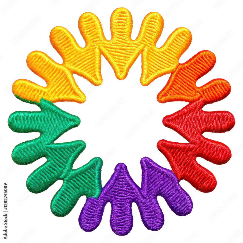 Aufkleber vibrant circle of colorful arrows on transparent background for design use