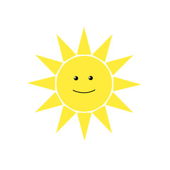 happy sun cartoon character
