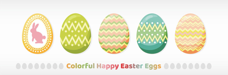 Colorful happy easter eggs-3