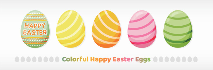 Colorful happy easter eggs-4