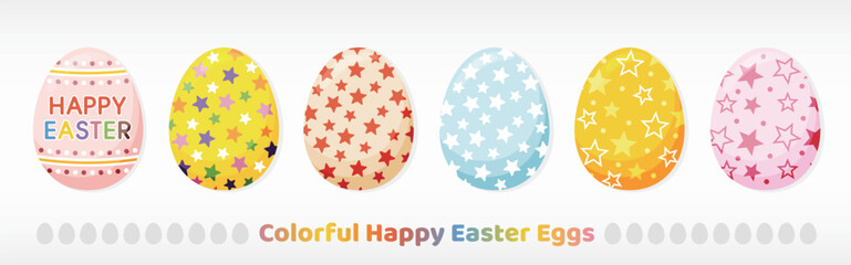 Colorful happy easter eggs-2