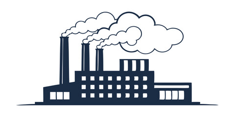 Naklejka premium power plant with smoke stacks