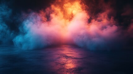 Fototapeta premium Colorful smoke studio floor background