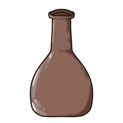 Illustration of an antique jug made of clay, suitable for projects related to history and culture