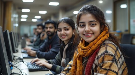 Engaged Students Collaborating in an Engineering Computer Lab