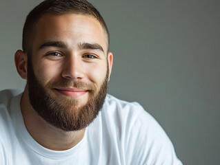 Obraz premium Man smiling close-up