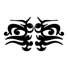 Black neck tattoo design with an elegant symmetrical design. Suitable for tattoos and stickers