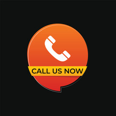 vector call us now black background in Orange icon design
