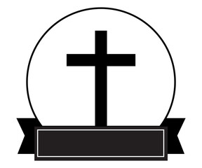 Obraz premium Cross religion banner horizontal background silhouette