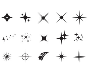 Sparkling stars silhouette hand drawn collection
