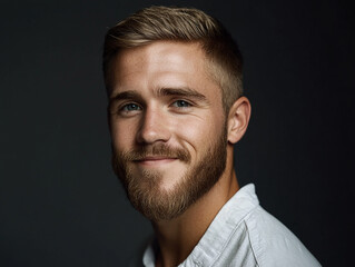 Obraz premium Man smiling close-up