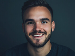 Obraz premium Man smiling close-up