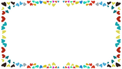 Cheerful, colorful frame with heart decoration, perfect for projects related to love and happiness