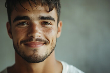 Obraz premium Man smiling close-up