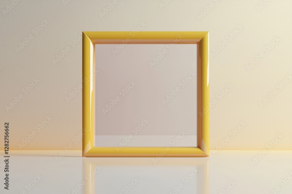 Poster muted lavender-bordered realistic ai-generated 3d frame, surrounded by ample copy space on a texture