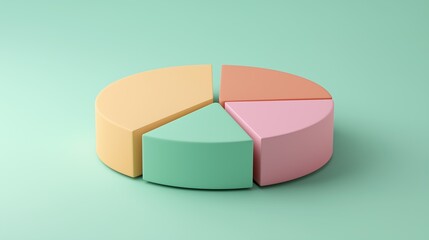 Pastel Colored 3D Pie Chart Data Visualization Business Marketing Infographic