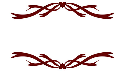 Elegant maroon ribbon frame with heart decoration, perfect for love and romance themed projects