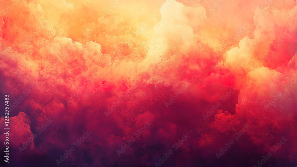Poster stunning sunset sky with a textured pattern of glowing clouds illuminated by the fading sunlight