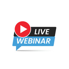 vector black ,blue and red live webinar modern design
