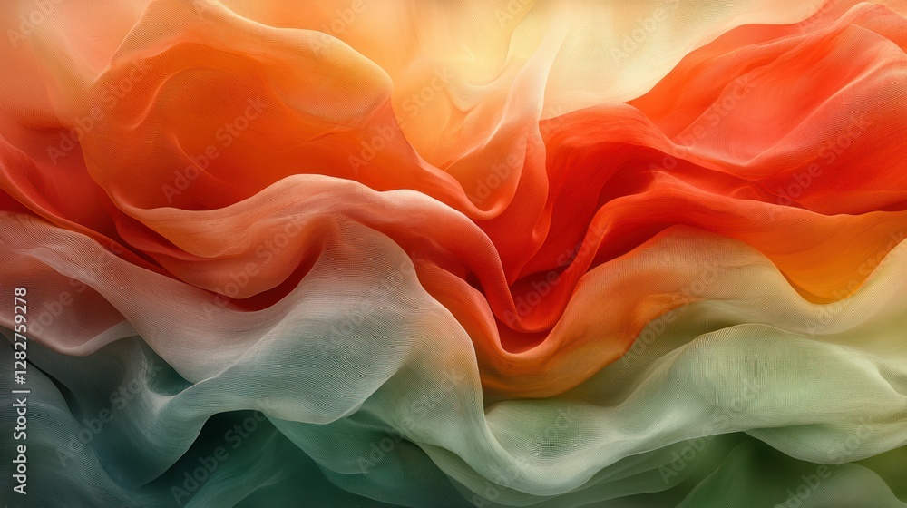 Aufkleber colorful fabric waves creating a dynamic pattern, ideal for backgrounds or abstract art