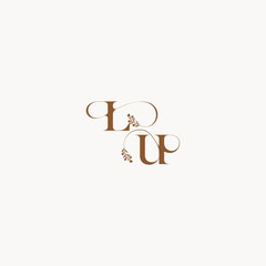 bold and hairline monogram wedding monogram logo initial LU elegant curve organic letter