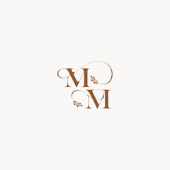 bold and hairline monogram wedding monogram logo initial MM elegant curve organic letter