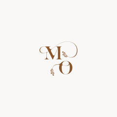 bold and hairline monogram wedding monogram logo initial MO elegant curve organic letter